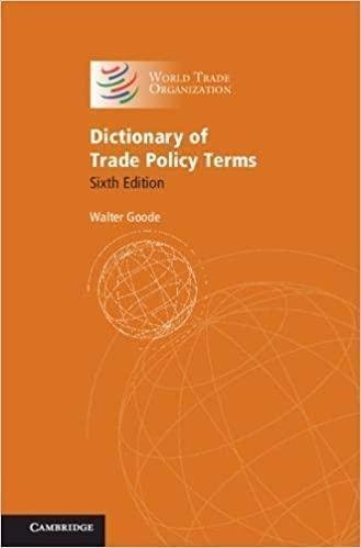 Dictionary Of Trade Policy Terms 6Th Edition by Walter Goode Year: 2020 - 9781108842983