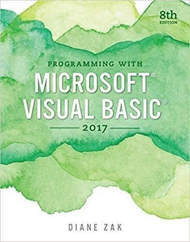 Programming With Microsoft Visual Basic 2017 8Th Edition