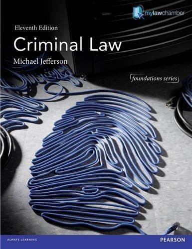 Criminal Law 11th Edition Michael Jefferson by Michael Jefferson Series: Foundation Studies in Law Series - 1447923324