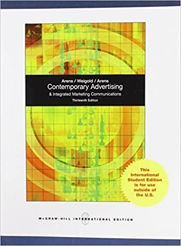 Contemporary Advertising 13Th Edition Revised by William F. Arens; Michael F. Weigold; Christian Arens  13th Revised edition edition (February 1, 2010)  Language:English -