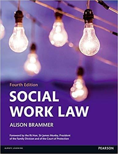 Social Work Law 4Th Edition by Brammer, Alison Series: Always learning. - 9781408294055