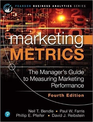 Marketing Metrics 4Th Edition by Neil T. Bendle; Paul W. Farris; Phillip E. Pfeifer; David J. Reibstein Year: 2020 - 9780136755265