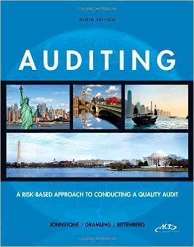 Auditing A Risk Based Approach To Conducting Quality Audits 9Th Edition by Karla Johnstone, Audrey Gramling, Larry E. Rittenberg - 1133939155