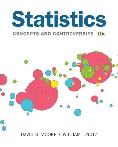Statistics Concepts And Controversies 10Th Edition by David S. Moore ; William I. Notz Year: 2020 - 9781319324834