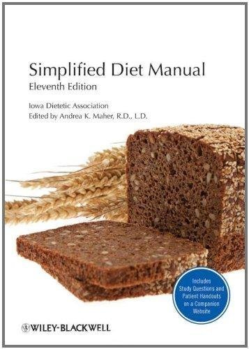 Simplified Diet Manual 11Th Edition by Andrea K. Maher R.D. L.D.  11th edition (January 17, 2012)  Language:English -