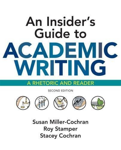 An Insiders Guide To Academic Writing 2Nd Edition by Susan Miller-Cochran ; Roy Stamper ; Stacey Cochran Year: 2018 - 9781319228064