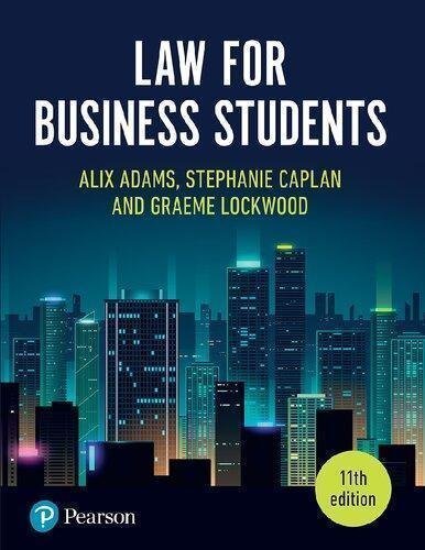 Law For Business Students 11th Edition by Alix Adams, Stephanie Caplan, Graeme Lockwood Edition: 11th Year: 2020 nnReturn and Refund: 30 days free exchange for quality issues such as missing pagesnnSupport: For any question before & after sales, simply support@shelfandstory.comnnFeature: Searchable and zoomable texts / Permanent access / Can be read on major smart devices -