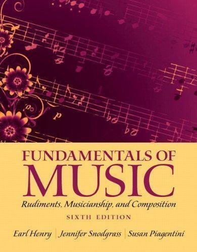 Fundamentals Of Music Rudiments Musicianship And Composition 6Th Edition by Earl Henry, Jennifer Snodgrass, Susan Piagentini - 020511833X